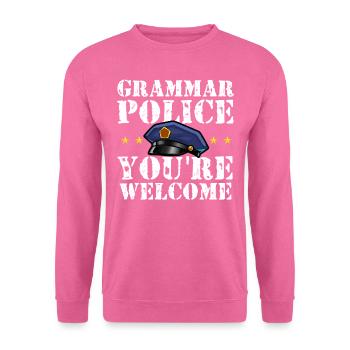 Grammatikpolizei - Englischlehrer - Unisex Pullover - Pink - Vorne