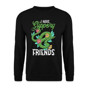 Schlange, Reptil - Schlangen - Unisex Pullover - Schwarz - Vorne - Alina (178cm) & Michal (187cm)