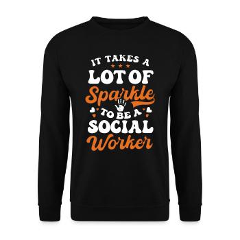 Social worker - Unisex Sweatshirt - black - Front - Alina (178cm) & Michal (187cm)