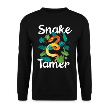 Schlange, Reptil - Schlangen - Unisex Pullover - Schwarz - Vorne - Alina (178cm) & Michal (187cm)