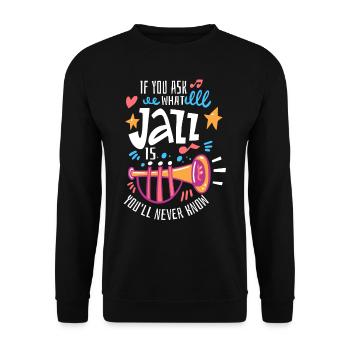 Musique jazz - Musiciens de jazz - Sweat-shirt Unisexe - noir - Devant - Alina (178cm) & Michal (187cm)