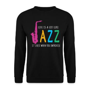 Musique jazz - Musiciens de jazz - Sweat-shirt Unisexe - noir - Devant - Alina (178cm) & Michal (187cm)
