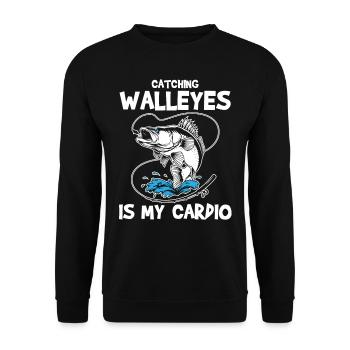 Pikeperch fishing, fish, perch, perch fishing - Unisex Sweatshirt - black - Front - Alina (178cm) & Michal (187cm)