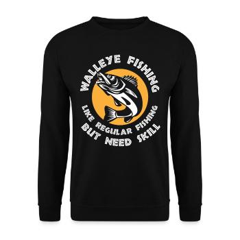 Pikeperch fishing, fish, perch, perch fishing - Unisex Sweatshirt - black - Front - Alina (178cm) & Michal (187cm)