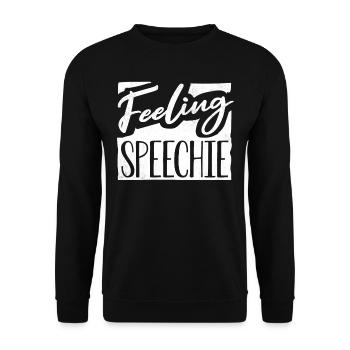Speech-language pathology, speech-language pathologist - Unisex Sweatshirt - black - Front - Alina (178cm) & Michal (187cm)