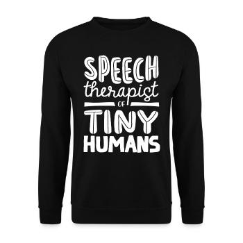 Speech-language pathology, speech-language pathologist - Unisex Sweatshirt - black - Front - Alina (178cm) & Michal (187cm)