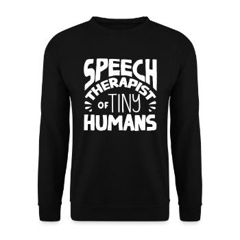 Speech-language pathology, speech-language pathologist - Unisex Sweatshirt - black - Front - Alina (178cm) & Michal (187cm)