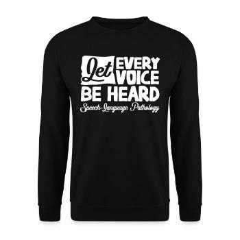 Speech-language pathology, speech-language pathologist - Unisex Sweatshirt - black - Front - Alina (178cm) & Michal (187cm)