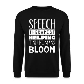 Speech-language pathology, speech-language pathologist - Unisex Sweatshirt - black - Front - Alina (178cm) & Michal (187cm)