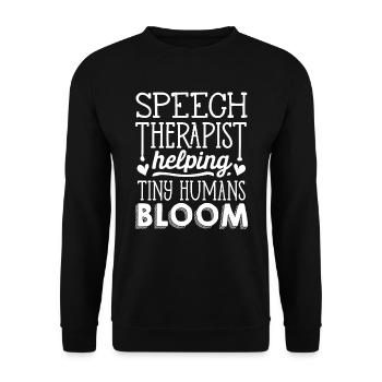 Speech-language pathology, speech-language pathologist - Unisex Sweatshirt - black - Front - Alina (178cm) & Michal (187cm)