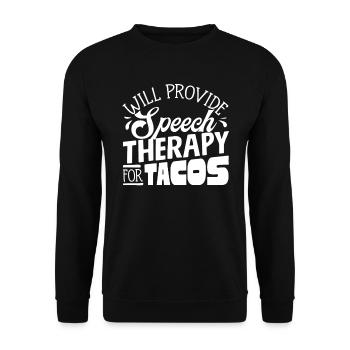Speech-language pathology, speech-language pathologist - Unisex Sweatshirt - black - Front - Alina (178cm) & Michal (187cm)
