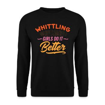 Beavercraft, Whittling, Whittler, Holzhandwerk - Unisex Pullover - Schwarz - Vorne - Alina (178cm) & Michal (187cm)