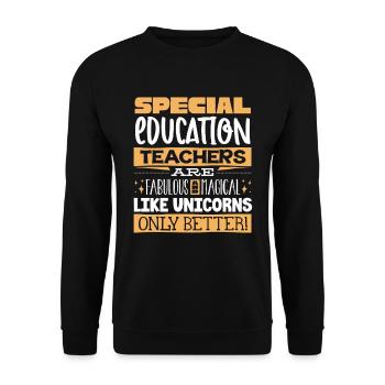 Special Needs Education, Special Education - Unisex Sweatshirt - black - Front - Alina (178cm) & Michal (187cm)
