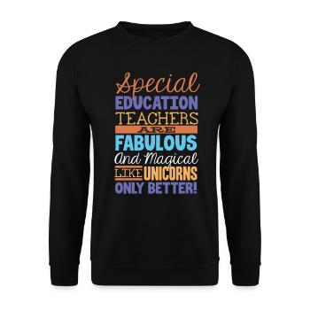Special Needs Education, Special Education - Unisex Sweatshirt - black - Front - Alina (178cm) & Michal (187cm)