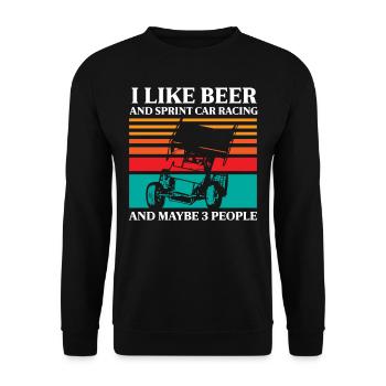 Sprint car races, sprint cars, dirt track races - Unisex Sweatshirt - black - Front - Alina (178cm) & Michal (187cm)