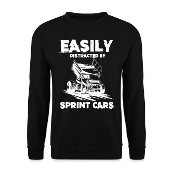 Sprint car races, sprint cars, dirt track races - Unisex Sweatshirt - black - Front - Alina (178cm) & Michal (187cm)
