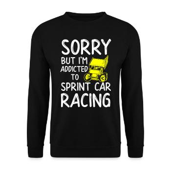 Sprint-Autorennen, Sprintauto, Dirt-Track-Rennen - Unisex Pullover - Schwarz - Vorne - Alina (178cm) & Michal (187cm)