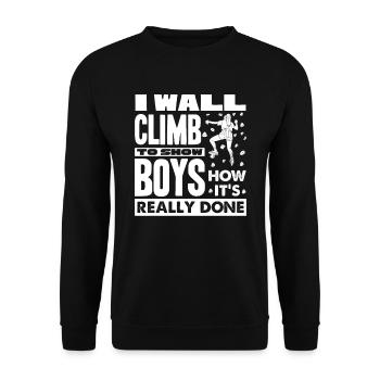 Wall climbers, wall climbers - Unisex Sweatshirt - black - Front - Alina (178cm) & Michal (187cm)