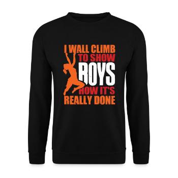 Wall climbers, wall climbers - Unisex Sweatshirt - black - Front - Alina (178cm) & Michal (187cm)