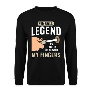 Flipper-Arcade-Spieler - Unisex Pullover - Schwarz - Vorne - Alina (178cm) & Michal (187cm)