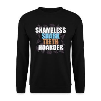 Haie, Haifischzählersammler - Unisex Pullover - Schwarz - Vorne - Alina (178cm) & Michal (187cm)