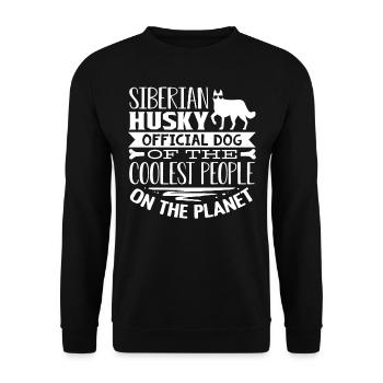 Sibirischer Husky - Unisex Pullover - Schwarz - Vorne - Alina (178cm) & Michal (187cm)
