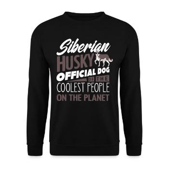 Sibirischer Husky - Unisex Pullover - Schwarz - Vorne - Alina (178cm) & Michal (187cm)