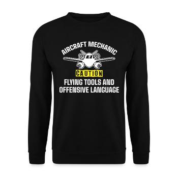 Mécanicien d’aéronefs - Sweat-shirt Unisexe - noir - Devant - Alina (178cm) & Michal (187cm)