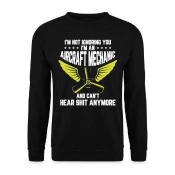 Mécanicien d’aéronefs - Sweat-shirt Unisexe - noir - Devant - Alina (178cm) & Michal (187cm)