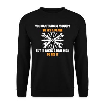 Mécanicien d’aéronefs - Sweat-shirt Unisexe - noir - Devant - Alina (178cm) & Michal (187cm)