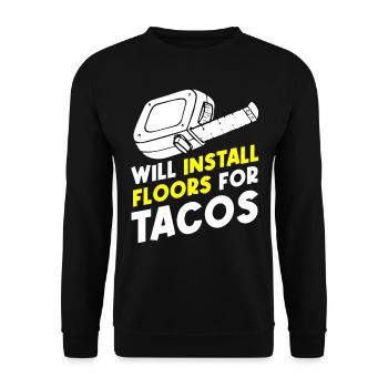 Floor layers, tilers, tilers - Unisex Sweatshirt - black - Front - Alina (178cm) & Michal (187cm)