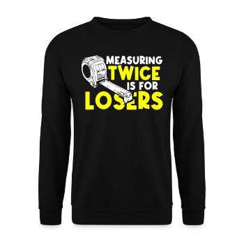 Floor layers, tilers, tilers - Unisex Sweatshirt - black - Front - Alina (178cm) & Michal (187cm)