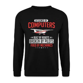 Mécanicien d’aéronefs, mécanicien d’aéronefs - Sweat-shirt Unisexe - noir - Devant - Alina (178cm) & Michal (187cm)