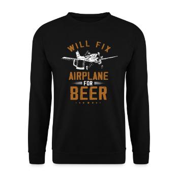 Mécanicien d’aéronefs, mécanicien d’aéronefs - Sweat-shirt Unisexe - noir - Devant - Alina (178cm) & Michal (187cm)