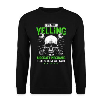 Mécanicien d’aéronefs, mécanicien d’aéronefs - Sweat-shirt Unisexe - noir - Devant - Alina (178cm) & Michal (187cm)