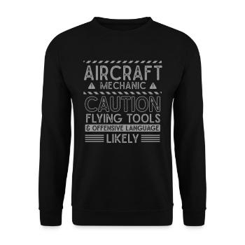 Mécanicien d’aéronefs, mécanicien d’aéronefs - Sweat-shirt Unisexe - noir - Devant - Alina (178cm) & Michal (187cm)