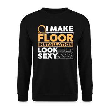 Flooring installer, tile warehouse - Unisex Sweatshirt - black - Front - Alina (178cm) & Michal (187cm)