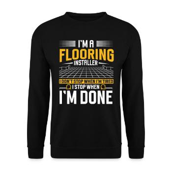 Flooring installer, tile warehouse - Unisex Sweatshirt - black - Front - Alina (178cm) & Michal (187cm)