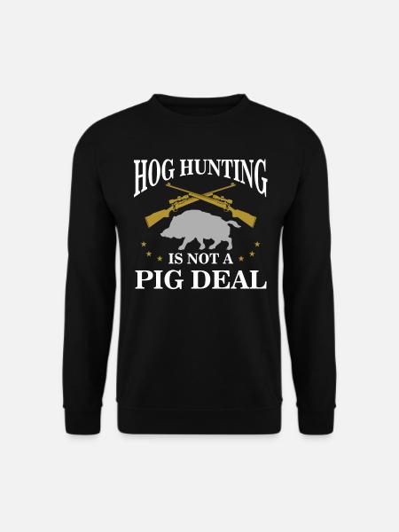 Schweinejagd, Wildschweinjäger - Unisex Pullover - Schwarz