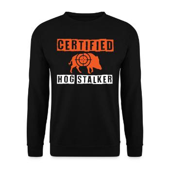 Schweinejagd, Wildschweinjäger - Unisex Pullover - Schwarz - Vorne - Alina (178cm) & Michal (187cm)