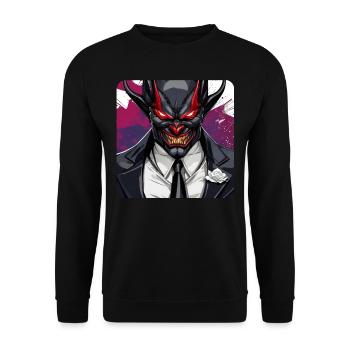 Diable d’horreur souriant maléfique - Sweat-shirt Unisexe - noir - Devant - Alina (178cm) & Michal (187cm)