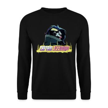 Captain Laserhawk Blood Dragon Dolph Laserhawk - Sweat-shirt Unisexe - noir - Devant - Alina (178cm) & Michal (187cm)