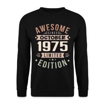 Légende Depuis Octobre 1975 Anniversaire Octobre 1975 - Sweat-shirt Unisexe - noir - Devant - Alina (178cm) & Michal (187cm)