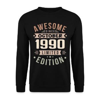 Legend Since October 1990 Birthday October 1990 - Unisex Sweatshirt - black - Front - Alina (178cm) & Michal (187cm)