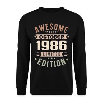 Légende Depuis Octobre 1986 Anniversaire Octobre 1986 - Sweat-shirt Unisexe - noir - Devant - Alina (178cm) & Michal (187cm)