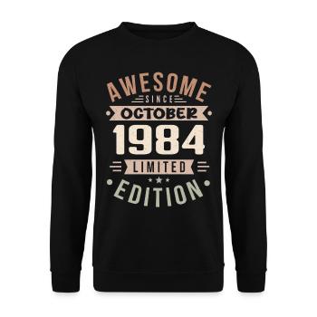 Légende Depuis Octobre 1984 Anniversaire Octobre 1984 - Sweat-shirt Unisexe - noir - Devant - Alina (178cm) & Michal (187cm)