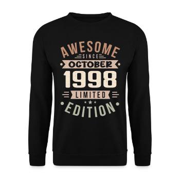 Legend Since October 1998 Birthday October 1998 - Unisex Sweatshirt - black - Front - Alina (178cm) & Michal (187cm)
