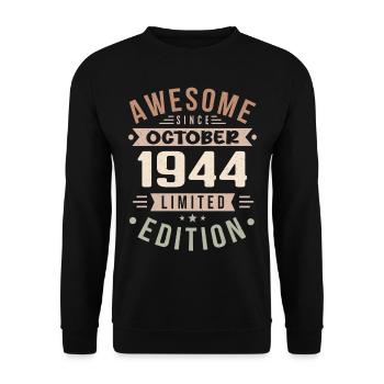 Légende Depuis Octobre 1944 Anniversaire Octobre 1944 - Sweat-shirt Unisexe - noir - Devant - Alina (178cm) & Michal (187cm)
