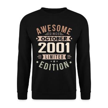 Legend since October 2001 Birthday October 2001 - Unisex Sweatshirt - black - Front - Alina (178cm) & Michal (187cm)