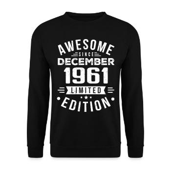 Birthday Gift born in December 1961 - Unisex Sweatshirt - black - Front - Alina (178cm) & Michal (187cm)